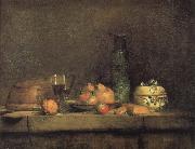 Jean Baptiste Simeon Chardin With olive jars and other glass pears still life oil painting reproduction